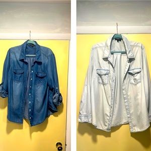Two Lane Bryant Denim/Chambray shirts